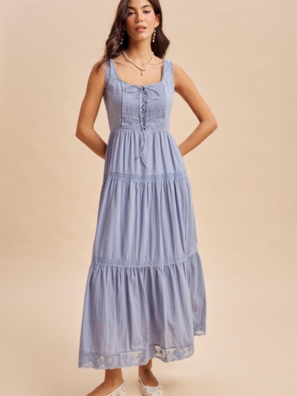 Cotton Sleeveless Maxi Dress - Picture 3 of 4